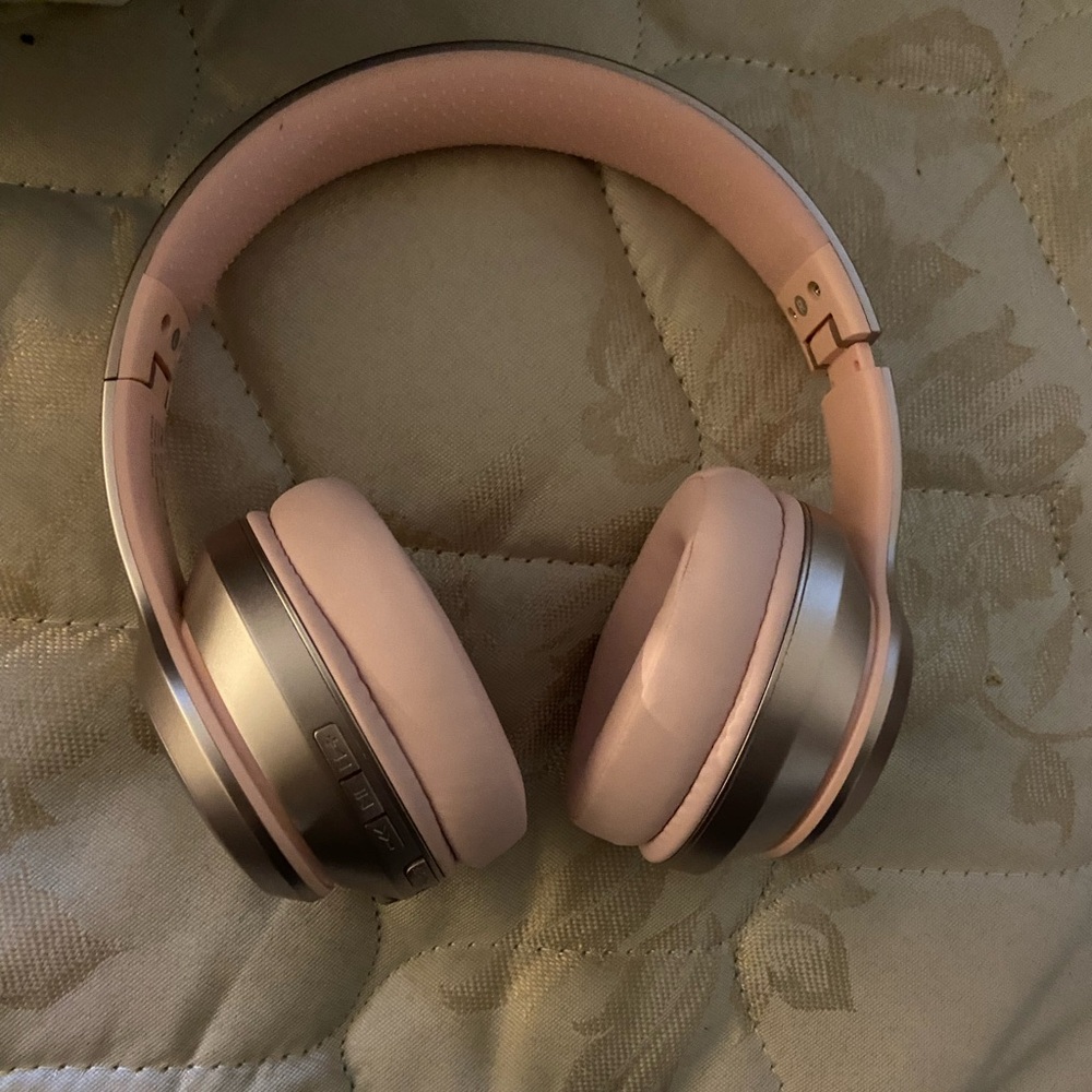 Pink and Silver Over-Ear Headphones